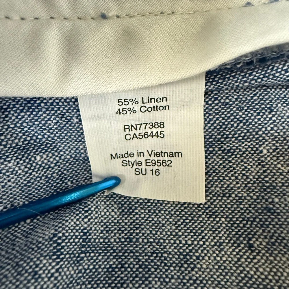 J Crew Rivington Shorts Mens 30 Blue Linen Cotton Blend Casual Preppy Fits 32x11